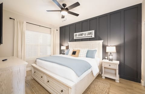 2nd King Size bed, extra built in storage at the front of the bed and smart TV!