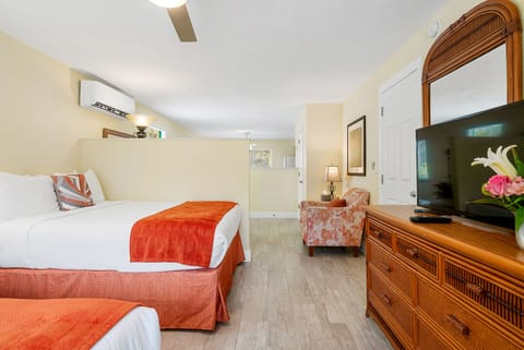 Deluxe Studio, 2 Queen Beds (Room 21) | Iron/ironing board, free cribs/infant beds, free WiFi, bed sheets