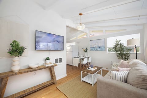 Stylish living room featuring a modern TV