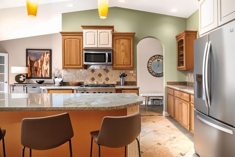 Kitchen Side with Fridge and Prep Space