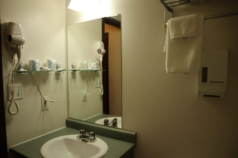 Club Room, 1 King Bed, Non Smoking, Refrigerator & Microwave | Bathroom | Combined shower/tub, free toiletries, hair dryer, towels
