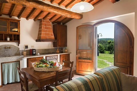 Flat-screen TV, fireplace