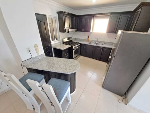 Family Apartment, City View | Private kitchen | Fridge, microwave, oven, stovetop