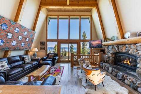 This 4-bedroom home is a cozy retreat that boasts stunning views of Lake Tahoe!