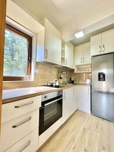 Classic Apartment, Balcony, Garden View | Private kitchen | Fridge, oven, stovetop, cookware/dishes/utensils