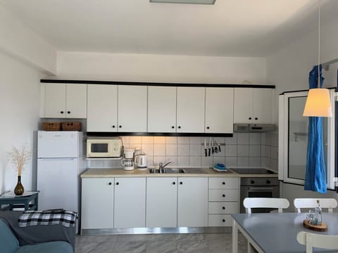 Standard Apartment, 2 Bedrooms, Sea View | Private kitchen | Full-size fridge, microwave, oven, stovetop