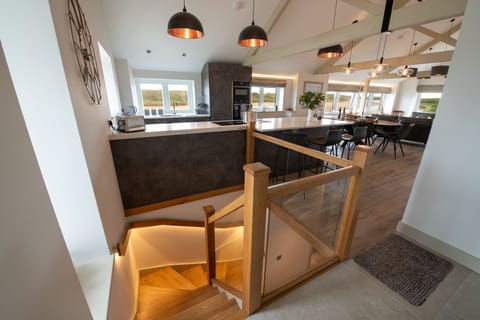 Y Cei kitchen and stairs