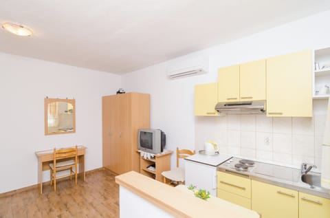 Studio (Studio Apartment with Terrace (A1 žu) | Private kitchen | Fridge