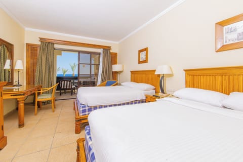 Junior Double or Twin Room, Partial Sea View | In-room safe, desk