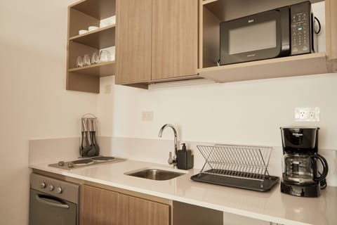 Standard Apartment | Private kitchen | Fridge, microwave, oven, toaster