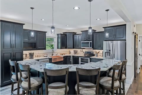 Casual bar-style dining right inside the kitchen! Perfect for quick bites.