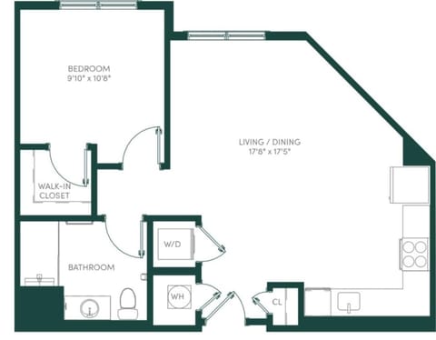 Design Apartment, 1 Queen Bed with Sofa bed, Kitchen, Courtyard View | Floor plan