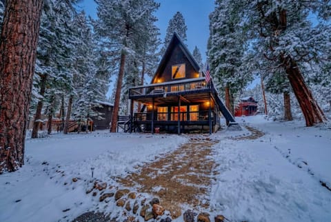 Exterior: Charming A-frame home, 2 decks, backyard w/bocce ball, horseshoe pit, picnic table
