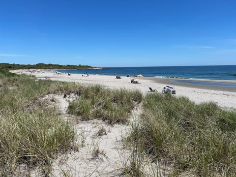 On the beach, white sand