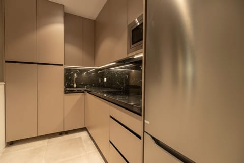 Standard Apartment, 2 Bedrooms | Private kitchen | Fridge, microwave, stovetop, dishwasher