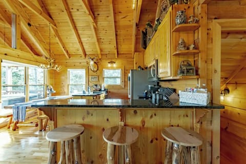 Bear View Cabin's fully-equipped kitchen with all new appliances
