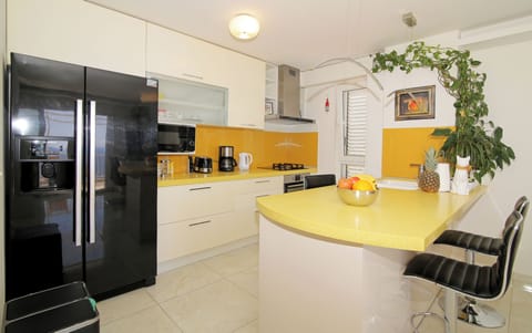 Panoramic Penthouse, Sea View | Private kitchen | Stovetop, coffee/tea maker, electric kettle, toaster