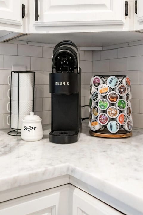 Enjoy your favorite coffee in the morning with a Keurig. Coffee is included