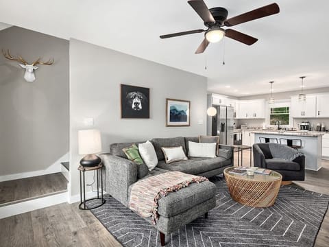 Living room looking towards the kitchen.
