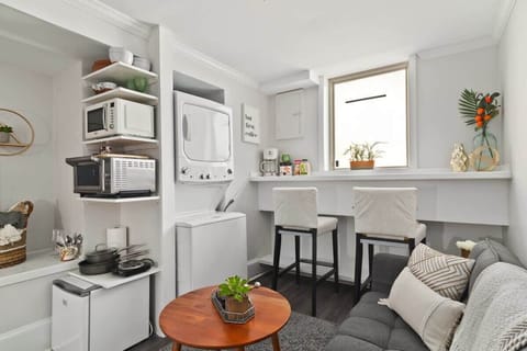 Comfortable couch for relaxing in the living area.