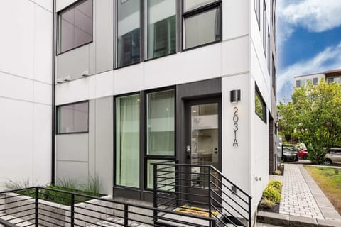 Here is our lovely studio! It's a new construction build in 2024! Our modern, stylish exterior invites you to experience comfort and convenience during your stay