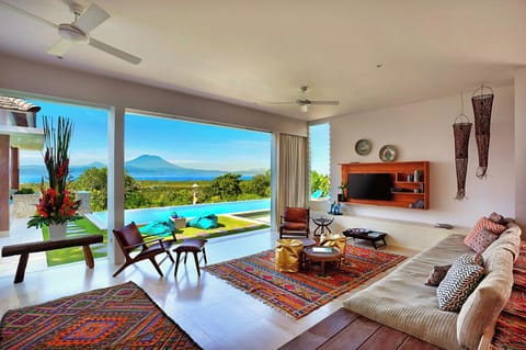 Luxury Villa, 4 Bedrooms, Ocean View | Living room | Flat-screen TV, DVD player