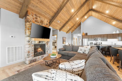 Enjoy the game or a movie on the large flat screen TV!