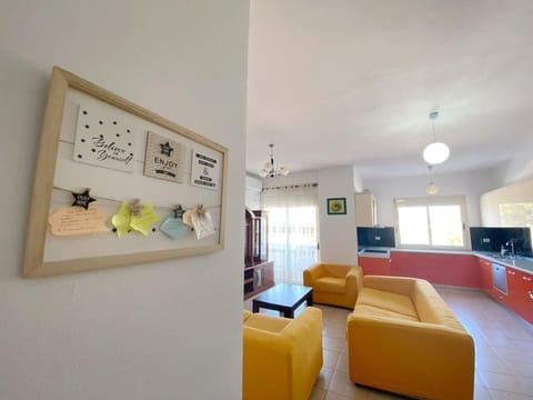 42-inch flat-screen TV with satellite channels, TV