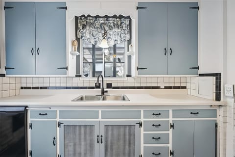 Galley-style kitchen.