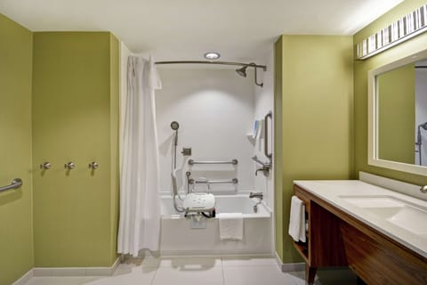 Studio, 1 Queen Bed, Accessible, Bathtub | Bathroom | Hair dryer, bathrobes, towels