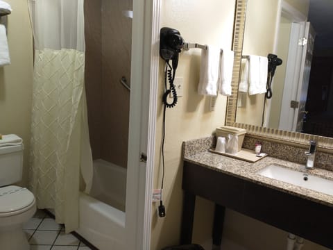 Room, 1 King Bed, Non Smoking | Bathroom | Shower, free toiletries, hair dryer, towels