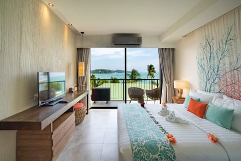 Premier Room, Balcony, Sea View | In-room safe, desk, blackout drapes, iron/ironing board