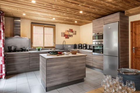Kitchen in a chalet for 14 guests