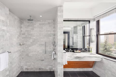 Suite, 1 Bedroom | Bathroom | Shower, rainfall showerhead, designer toiletries, hair dryer
