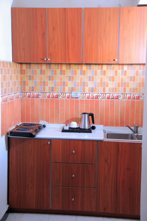 Standard Double Room, Kitchen | Private kitchen | Mini-fridge, stovetop, electric kettle, cookware/dishes/utensils