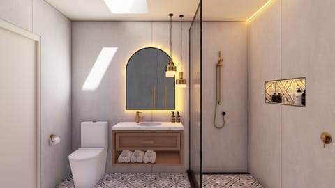 Stables Suite | Bathroom | Shower, hair dryer, towels