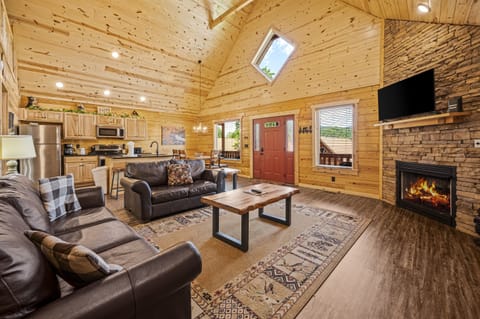 Welcome inside. Gather around the fireplace and enjoy your stay!