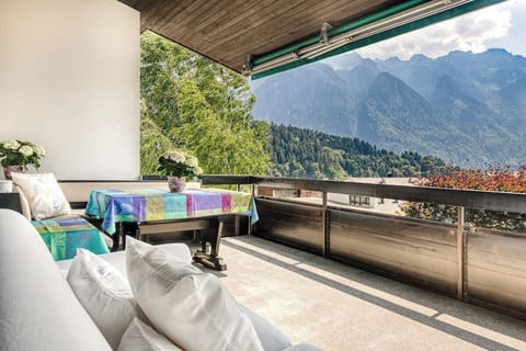 Balcony with beautiful views from the Panoramavilla Bludenz.