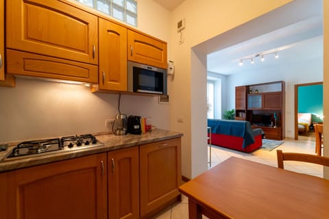 Apartment, Lake View | Private kitchen | Fridge, microwave, oven, stovetop