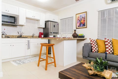 Apartment | Private kitchen | Fridge, microwave, oven, stovetop