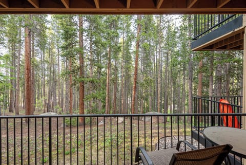 Covered balcony with nature views