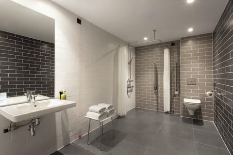 Standard Room, 1 Queen Bed with Sofa bed, Accessible (Free Breakfast) | Bathroom | Shower, hair dryer, towels, soap