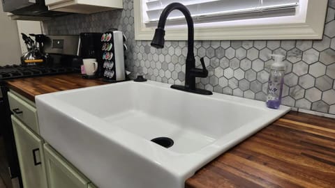 Large farm sink.