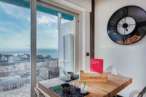 Apartment, Balcony, Sea View | Private kitchen | Full-size fridge, microwave, oven, stovetop