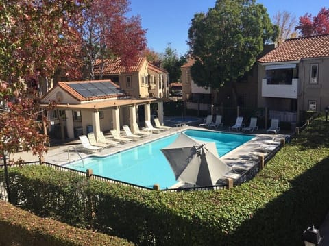 The complex includes pool and spa