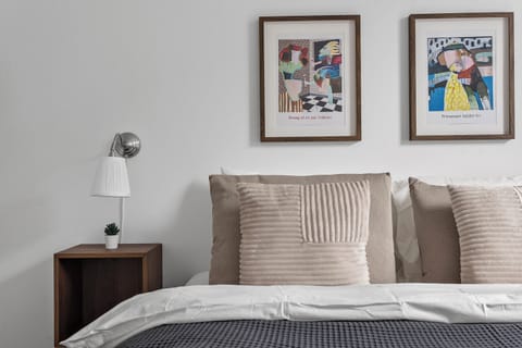 Double bedroom with blackout curtains