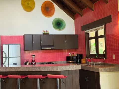 Family Cabin, Mountain View | Private kitchen | Full-size fridge, microwave, dishwasher, blender