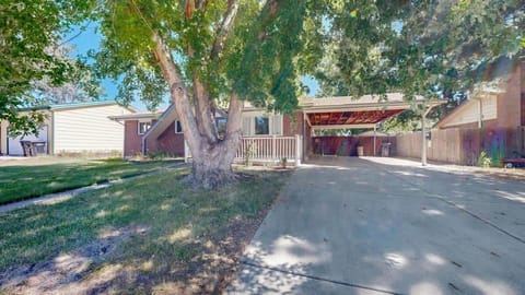 The covered driveway provides convenient and protected parking, keeping your vehicle sheltered from the elements throughout your stay.