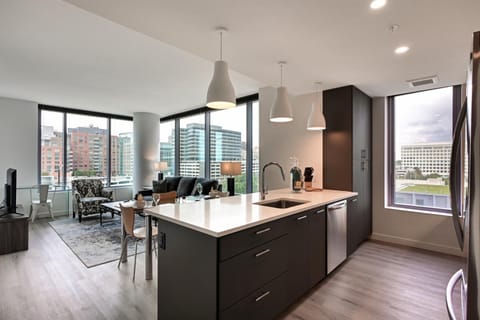 Luxury Apartment, 2 Bedrooms, City View | Private kitchen | Full-size fridge, microwave, oven, stovetop