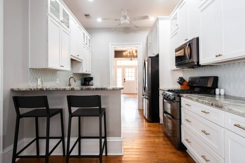 The kitchen bar is a great place to work from or just hang out while someone else cooks. :)